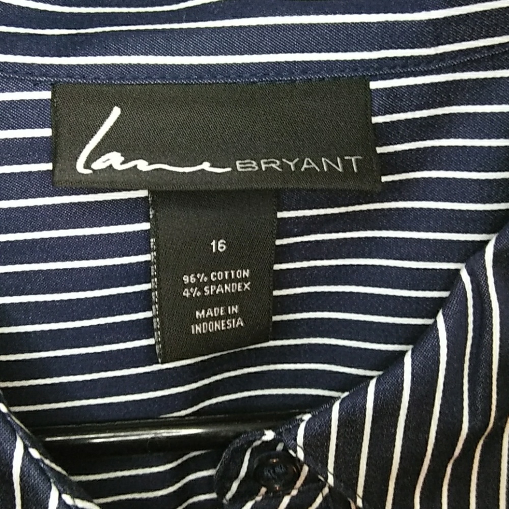 Blue/White Striped Button Down 16 - image 2